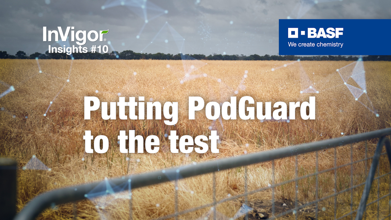 Text saying Putting PodGuard to the test in front of a field